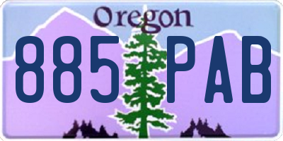 OR license plate 885PAB