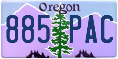 OR license plate 885PAC