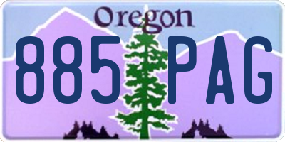 OR license plate 885PAG
