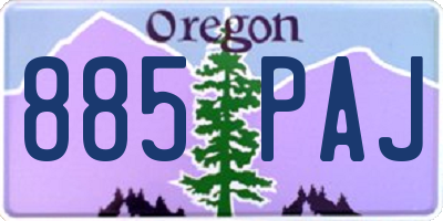 OR license plate 885PAJ