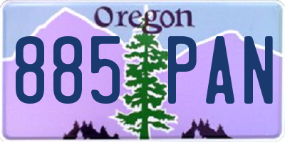 OR license plate 885PAN