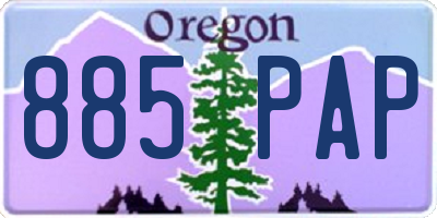 OR license plate 885PAP