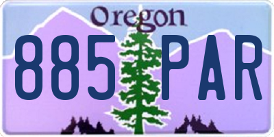OR license plate 885PAR