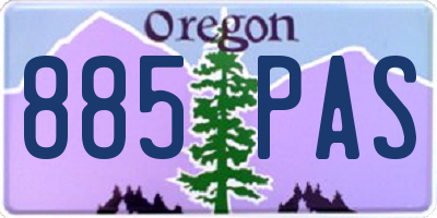 OR license plate 885PAS