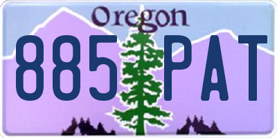 OR license plate 885PAT
