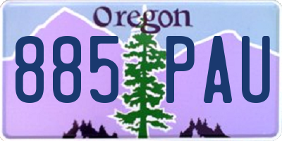 OR license plate 885PAU