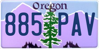 OR license plate 885PAV