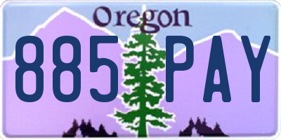 OR license plate 885PAY