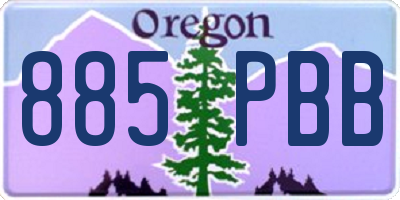 OR license plate 885PBB