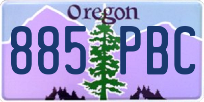 OR license plate 885PBC