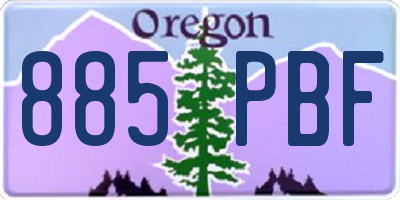 OR license plate 885PBF