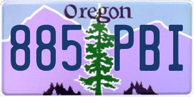 OR license plate 885PBI