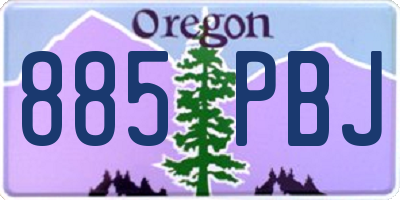 OR license plate 885PBJ