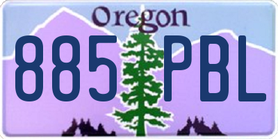 OR license plate 885PBL
