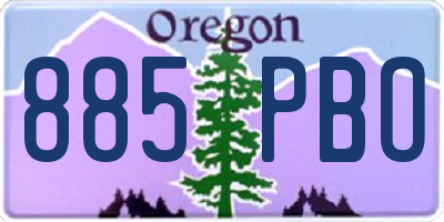OR license plate 885PBO