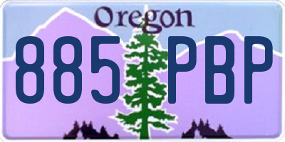 OR license plate 885PBP