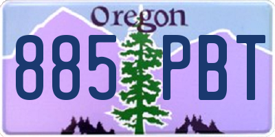 OR license plate 885PBT