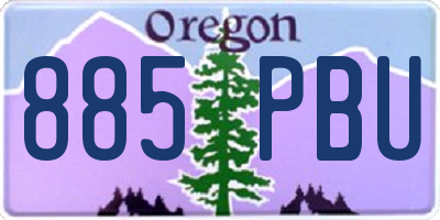 OR license plate 885PBU