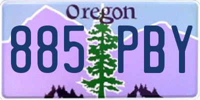 OR license plate 885PBY