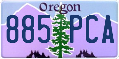 OR license plate 885PCA