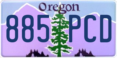 OR license plate 885PCD