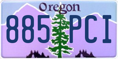 OR license plate 885PCI