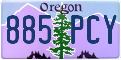 OR license plate 885PCY