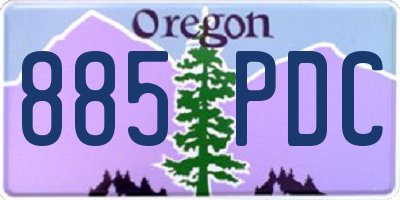 OR license plate 885PDC