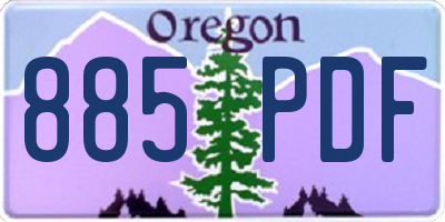 OR license plate 885PDF