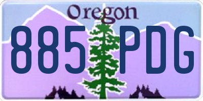 OR license plate 885PDG