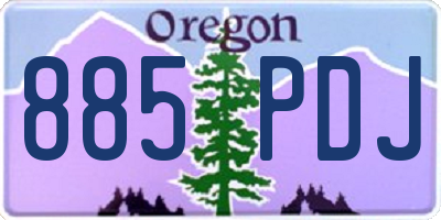 OR license plate 885PDJ