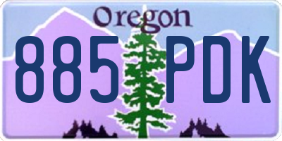 OR license plate 885PDK