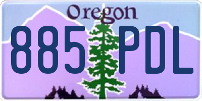 OR license plate 885PDL