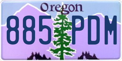 OR license plate 885PDM