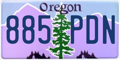 OR license plate 885PDN