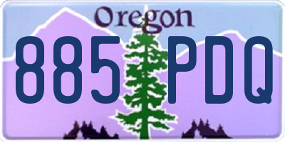 OR license plate 885PDQ