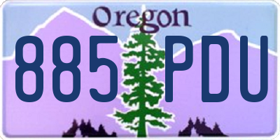 OR license plate 885PDU