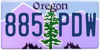 OR license plate 885PDW