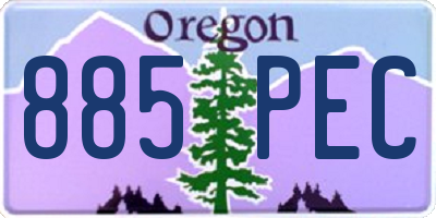 OR license plate 885PEC