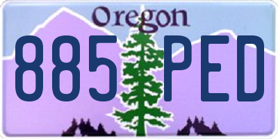 OR license plate 885PED