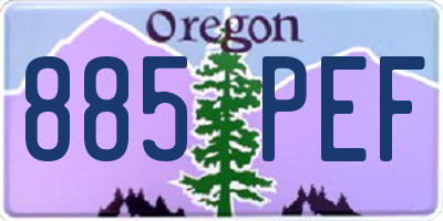 OR license plate 885PEF
