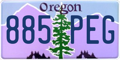 OR license plate 885PEG