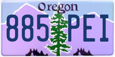 OR license plate 885PEI