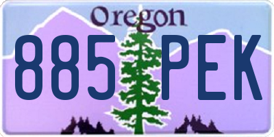OR license plate 885PEK