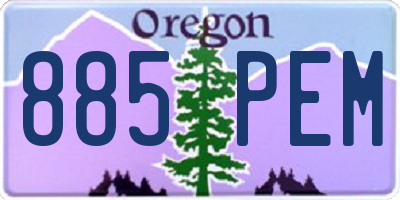 OR license plate 885PEM