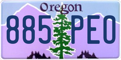 OR license plate 885PEO