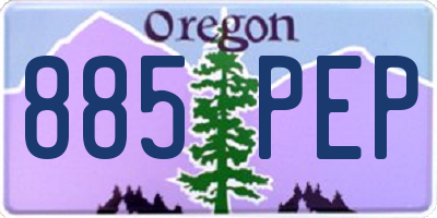 OR license plate 885PEP