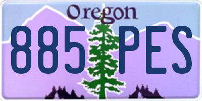 OR license plate 885PES