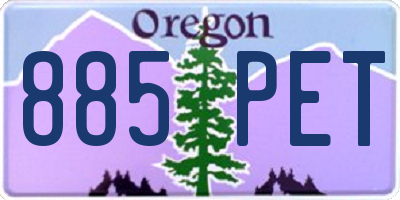 OR license plate 885PET