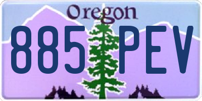 OR license plate 885PEV